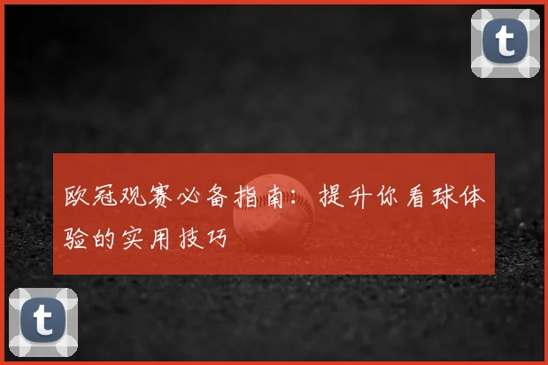 欧冠观赛必备指南:提升你看球体验的实用技巧